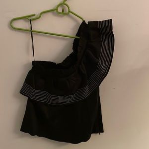 One shoulder Intermix black top